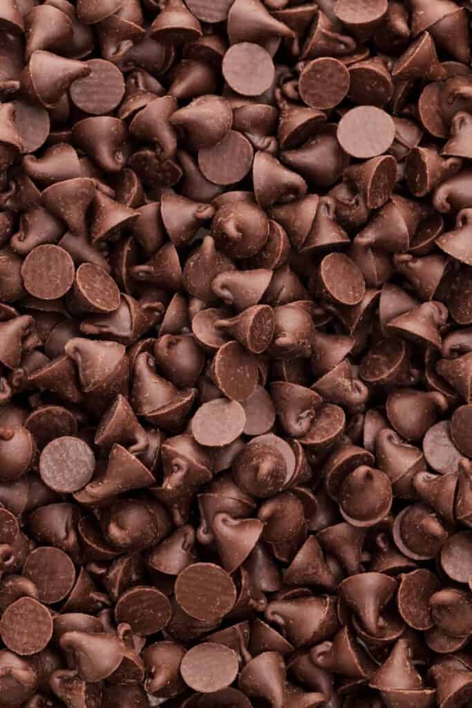 close up shot of chocolate chips